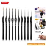 Fine Detailing Set - 10 Elegant Mini Brushes For Art & Crafts Projects. Fixed Price $34.95.