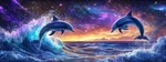 Large 5D Diamond Art Kits For Adults, Dolphins Painting Landscape. Fixed Price $22.99.