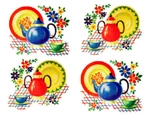Vintage Image Retro Kitchen Dishes Teapot Cup Saucer Waterslide Decals KI375. Fixed Price $13.99.