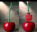 Creative Toilet Brush Holder Set Cherry Shape Standing Wc Cleaning Bathroom. Fixed Price $10.99.