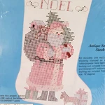New Colorpoint Paintstitching Stamped Christmas Kit 63884 Antique Santa Stocking. Fixed Price $12.88.