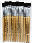 Flat Tip Easel Paint Brushes With Short Stubby Handle, 0.50 Inch, Natural. Fixed Price $17.08.