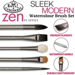 Royal Langnickel Zen Watercolour Brush Set, Synthetic, Mop, Liner, Wash, Round. Fixed Price $32.14.