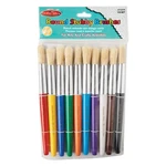 Creative Arts Round Tip Paint Brushes, Short Stubby Handle With Hog Bri.... Fixed Price $21.12.