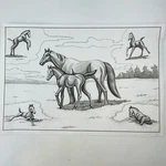 Springtime Horses #2914 Tri-chem Chart Picture To Paint 1985 Vintage. Fixed Price $14.39.