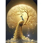 Yiyiah Peacock Diamond Painting Kits 12 By 16 Inches, Golden. Fixed Price $11.35.