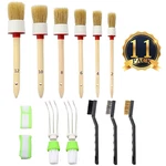 Onest 11 Pieces Auto Detailing Brush Set For Cleaning Weels, Interior, Exterior. Fixed Price $15.85.