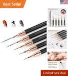5-PIECE Nail Art Brush Set Black Precision Liner Tools For Creative Designs. Fixed Price $11.99.
