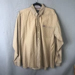 Cinch Shirt Mens Large Beige Geometric Western Button Down Cotton MTW1103868. Fixed Price $24.78.