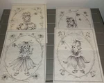 * Tri Chem 8255 Flower Girls Set Rose Violet Black Eyed Susan Blue Bell Picture. Fixed Price $25.00.