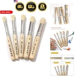 Stencil Brushes Set 5 Pcs Natural Bristle Wooden Handle Painting Tools For Ar.... Fixed Price $19.22.