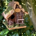 Handmade Wooden Hanging Birdhouse With Stairs & Acorn Design. Fixed Price $21.17.
