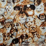 Boneful Fabric Fq Cotton Quilt Brown Tan White Puppy Dog Little Breed Face Head. Fixed Price $6.85.