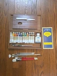 Winsor & Newton Artists Acrylic Colours Wooden Box Set 12 Paints Brushes Palette. Fixed Price $99.00.
