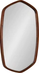 Modern Hexagon Wall Mirror, 26X30, Walnut Brown, Decorative Accent Piece. Fixed Price $328.99.