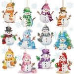 12 Pcs Diamond Art Winter Ornaments Snowman Painting Kit Diy Keyc.... Fixed Price $17.42.