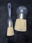 New Lot Of 2 Paint Wax Brushes Palm Round Natural Bristles Re Design With Prima. Fixed Price $34.99.