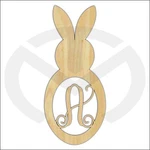 Unfinished Wood Bunny Rabbit Monogram Door Hanger Laser Cutout W/ Your Initial. Fixed Price $18.34.
