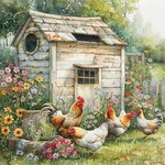 Chicken Coop Diamonds Painting Kits For Adults, Wild Flower Diy Art. Fixed Price $12.99.