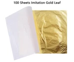 Imitation Gold Leaf 100 Sheet #2.0 5.5" X 140MM Gilding Art Craft. Fixed Price $9.98.