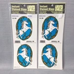 Vtg 1982 Instant Stained Glass Decal Sticker Unicorn Decoral Inc Pk New. Fixed Price $13.90.