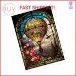 Hkejoi Hot Air Balloon Diamond Painting Kits For Adults,stained Glass Ar. Fixed Price $9.54.