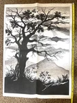 Tri-chem Ready To Paint Liquid Embroidery Vtg Fabric 8468 Tree Silhouettes. Fixed Price $14.95.