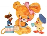 Vintage Image Shabby Teddy Bear With Duck And Drum Toy Waterslide Decals AN670. Fixed Price $13.99.