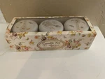 Vintage Tri-coastal Design Set Of 3 Rose Candles, Nos. Fixed Price $9.99.