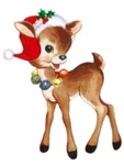 Vintage Image Retro Christmas Deer Santa Hat Shabby Transfers Decals CHR266. Fixed Price $13.99.