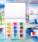 12 Watercolor Paint Travel Set St.petersburg White Nights Russian. Fixed Price $35.99.