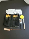 Hapree 19PC Paint Brush Set/ Nylon Hair And Premium Wood- Nice Set!!comes W/tray. Fixed Price $16.99.