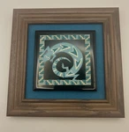 Vtg Lizard Gecko Sand Wood Frame Artisan Albuquerque Nm Tiffany Design. Fixed Price $24.49.