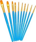 Bosobo 10-PIECE Nylon Hair Paint Brush Set For Professional Detail Work, Blue. Fixed Price $9.59.