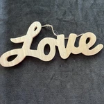 Decor Wooden Love Cursive Craft Sign Wall Hanging Natural Finish Grain Look. Fixed Price $9.50.