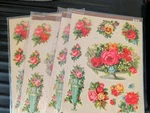 Vtg Four New Meyercord Decals For Your Home Multi Color Flowers. Fixed Price $10.00.