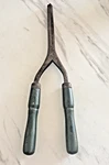 Antique Victorian Metal Curling Iron Marcel Wand Green Wood Handles 1900S Bxa. Fixed Price $19.99.