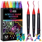 12 Colors Paint Markers, 3 Tips Multi-purpose & High-capacity Acrylic.... Fixed Price $26.44.