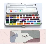 Professional 50 Colors Watercolor Draw Painting + Brush Pigments Set. Fixed Price $18.69.