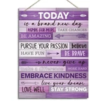 Zpprjf Purple Wall Decor, Motivational Art, 20X26CM, Wood, Rustic Style,.... Fixed Price $16.57.