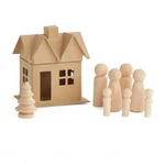 Paper Mache House And Family Diy Kit Package Of 7 Pieces. Fixed Price $22.84.