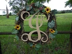 Wooden Letters, Monogram Vine (j) Letter, Unfinished Wall Large. Fixed Price $7.50.