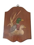 Vintage Mallard Duck Couple Wood Wall Plaque 15" X11" Mcm Cabin Decor. Fixed Price $42.50.