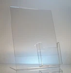 Acrylic 8.5X11 Slanted Picture Frames With 4X9 Tri-fold Brochure Holder. Fixed Price $36.99.