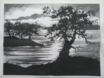 Large 24X18 Sunset Silhouette Liquid Embroidery Picture To Paint Tri-chem 8515. Fixed Price $17.95.
