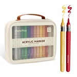 Memoffice Acrylic Paint Markers, 12 Colors Brush Tip Pens For Rock, Wood, Canvas. Fixed Price $27.49.