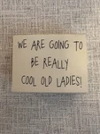 Collins Painting Wooden Block Sign We Are Going To Be Really Cool Old Ladies. Fixed Price $8.39.