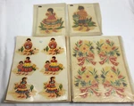 Meyercord Lot Of Beauty Spot Decals Folk Art Tole Style Mexican Girl Boy Flowers. Fixed Price $18.00.