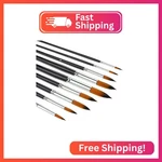 9PCS Round Pointed Tip Pony Hair Artists Filbert Paintbrushes, Marrywindix Water. Fixed Price $10.91.