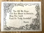 Tri-chem Ready To Paint Fabric Art 2917 Dinnertime Blessing Sampler Vintage. Fixed Price $14.95.